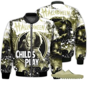 New Kicks Shirt Yz Slide Resin - Halloween Child's Play Chucky - Slide Resin Gifts Unisex Matching 3D Bomber Jacket