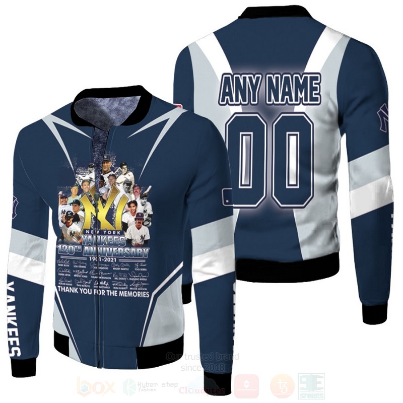 New York Yankees 120Th Anniversary Legends Signature Personalized 3D Bomber Jacket New York Yankees 120Th Anniversary Legends Signature Personalized 3D Bomber Jacket