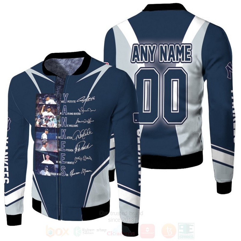 New York Yankees Andy Pettitte Mickey Mantle Mlb Signed Personalized 3D Bomber Jacket New York Yankees Andy Pettitte Mickey Mantle Mlb Signed Personalized 3D Bomber Jacket