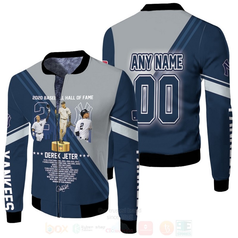 New York Yankees Derek Jeter 2 Signature 2020 Baseball Hall Of Fame Personalized 3D Bomber Jacket New York Yankees Derek Jeter 2 Signature 2020 Baseball Hall Of Fame Personalized 3D Bomber Jacket