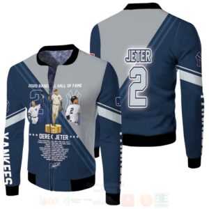 New York Yankees Derek Jeter 2 Signature Mlb 2020 Hall Of Fame 3D Bomber Jacket