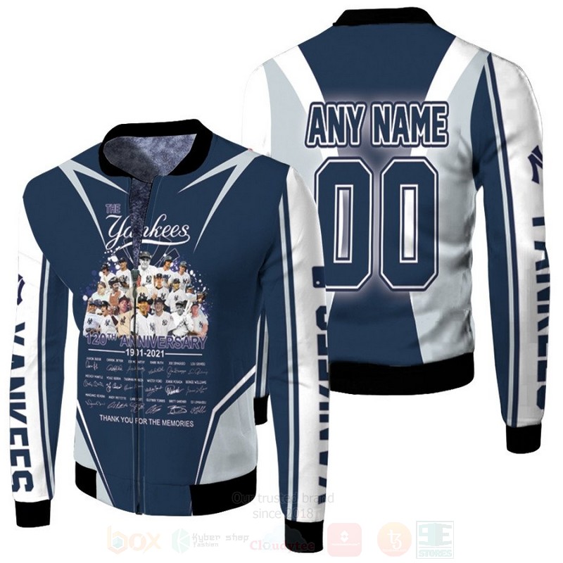 New York Yankees The Yankees 120Th Anniversary All Players Signature Personalized 3D Bomber Jacket New York Yankees The Yankees 120Th Anniversary All Players Signature Personalized 3D Bomber Jacket