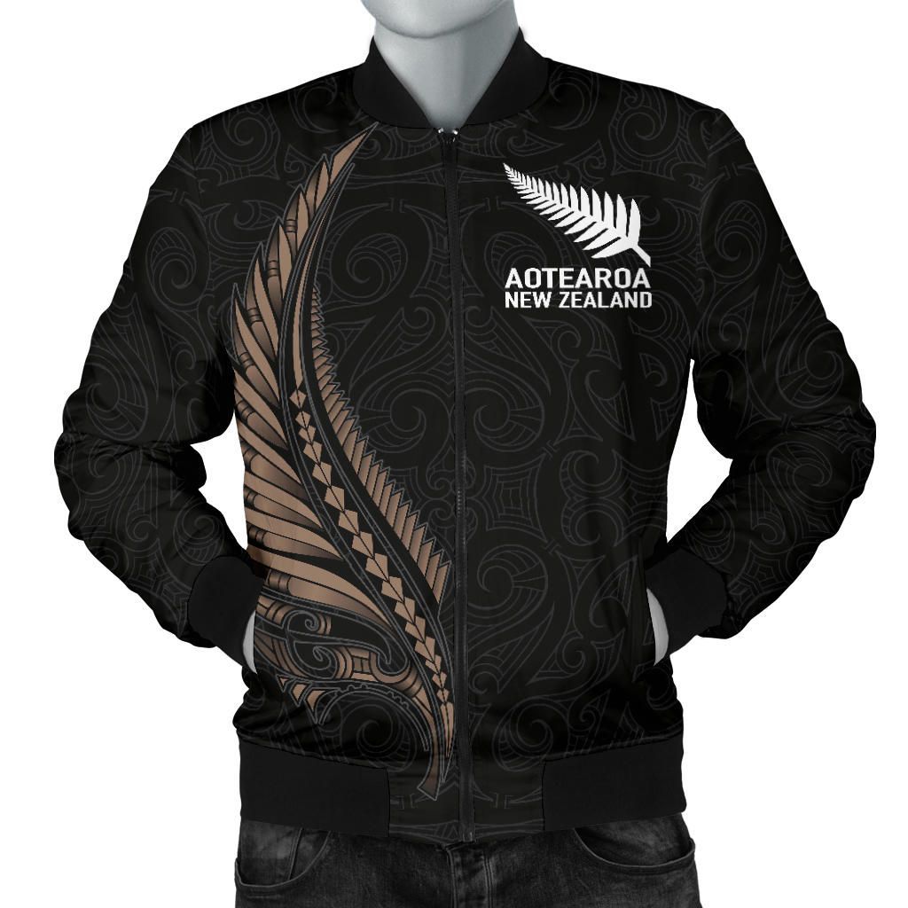 New Zealand - Maori Fern Tattoo Men's Bomber Jacket A7 Bomber Jacket New Zealand - Maori Fern Tattoo Men's Bomber Jacket A7 Bomber Jacket
