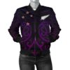 New Zealand - Maori Mask Pullover Women's Bomber Jacket Purple A065 Bomber Jacket