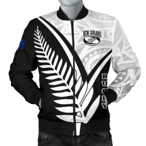 New Zealand Rugby Men's Bomber Jacket - New Zealand Fern & Maori Patterns - BN22 Bomber Jacket