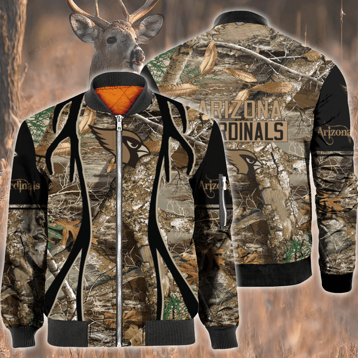 Nfl Arizona Cardinals Hunting Bomber Jacket Nfl Arizona Cardinals Hunting Bomber Jacket