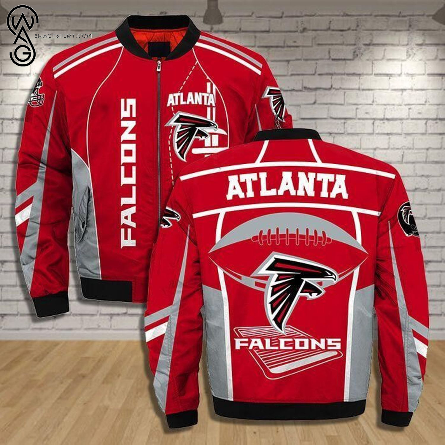 Nfl Atlanta Falcons All Over Printed Bomber Jacket Nfl Atlanta Falcons All Over Printed Bomber Jacket