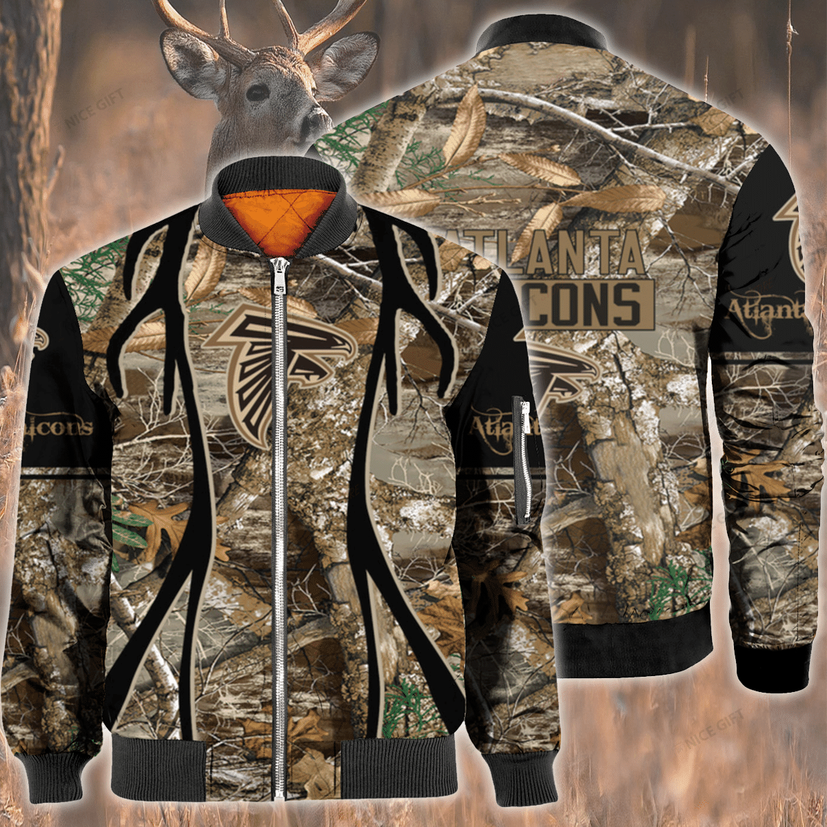 Nfl Atlanta Falcons Hunting Bomber Jacket Nfl Atlanta Falcons Hunting Bomber Jacket