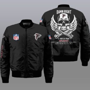 Nfl Atlanta Falcons Wings Skull 3D Bomber Jacket