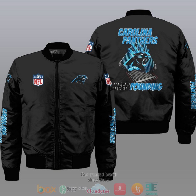 Nfl Carolina Panthers Keep Pouding Bomber Jacket Nfl Carolina Panthers Keep Pouding Bomber Jacket