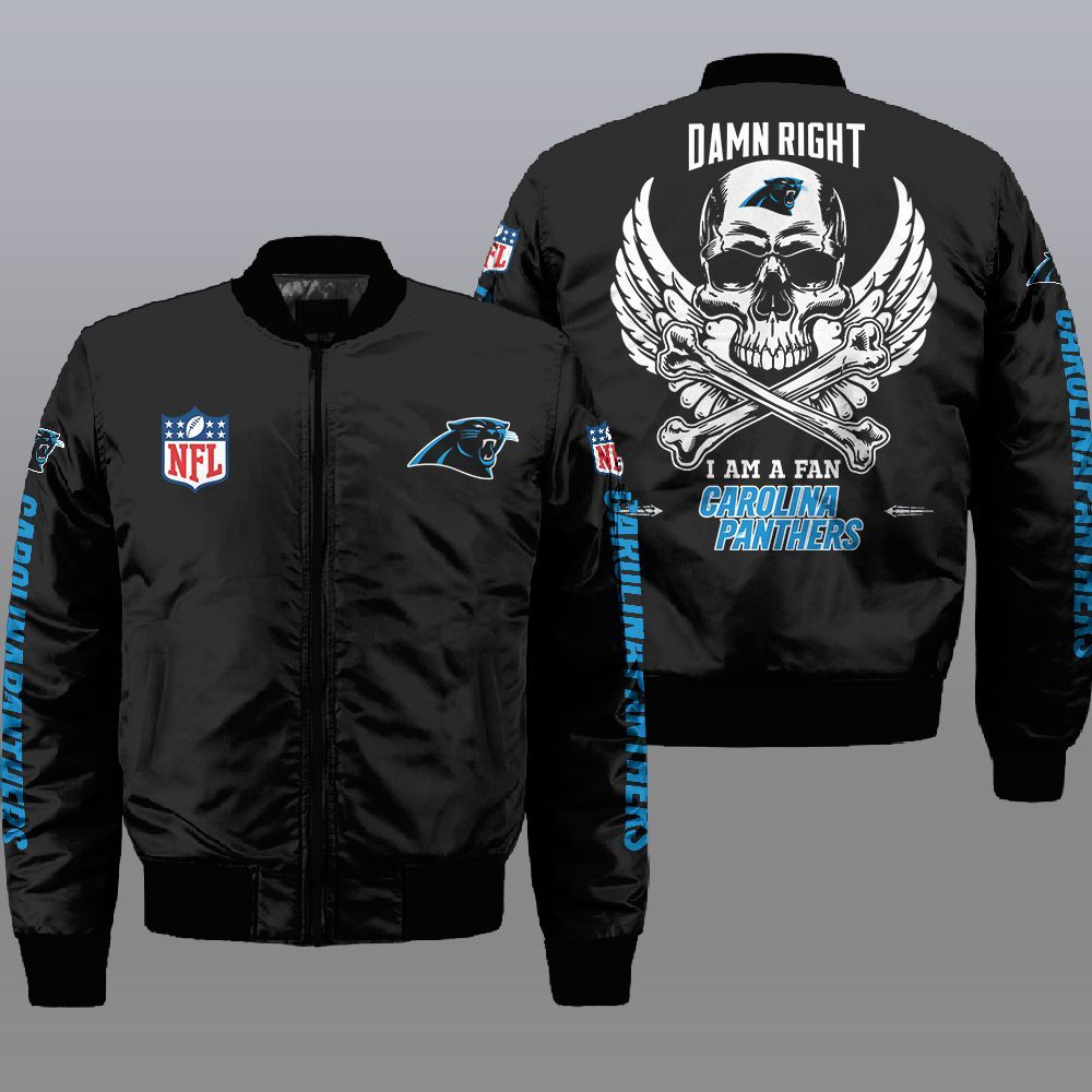 Nfl Carolina Panthers Wings Skull 3D Bomber Jacket Nfl Carolina Panthers Wings Skull 3D Bomber Jacket