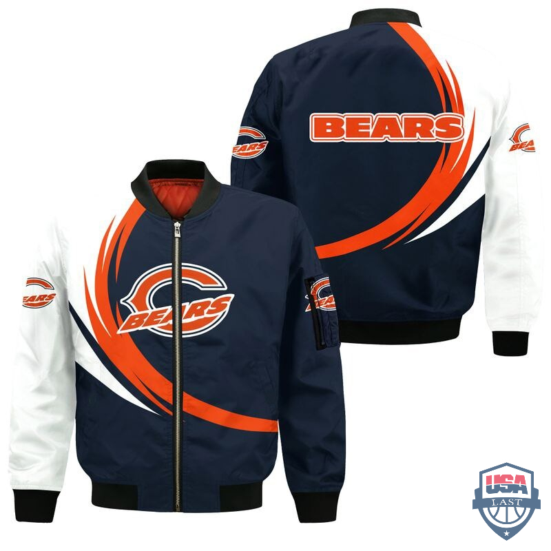 Nfl Chicago Bears Curve Design Bomber Jacket Nfl Chicago Bears Curve Design Bomber Jacket