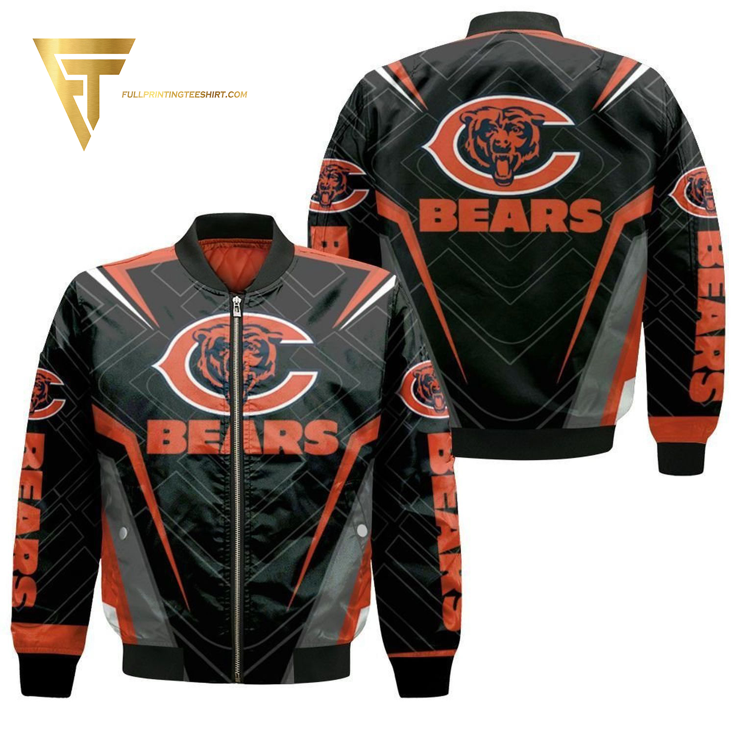 Nfl Chicago Bears Full Print Bomber Jacket Nfl Chicago Bears Full Print Bomber Jacket
