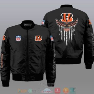 Nfl Cincinnati Bengals Eagle Thin Line Flag Bomber Jacket
