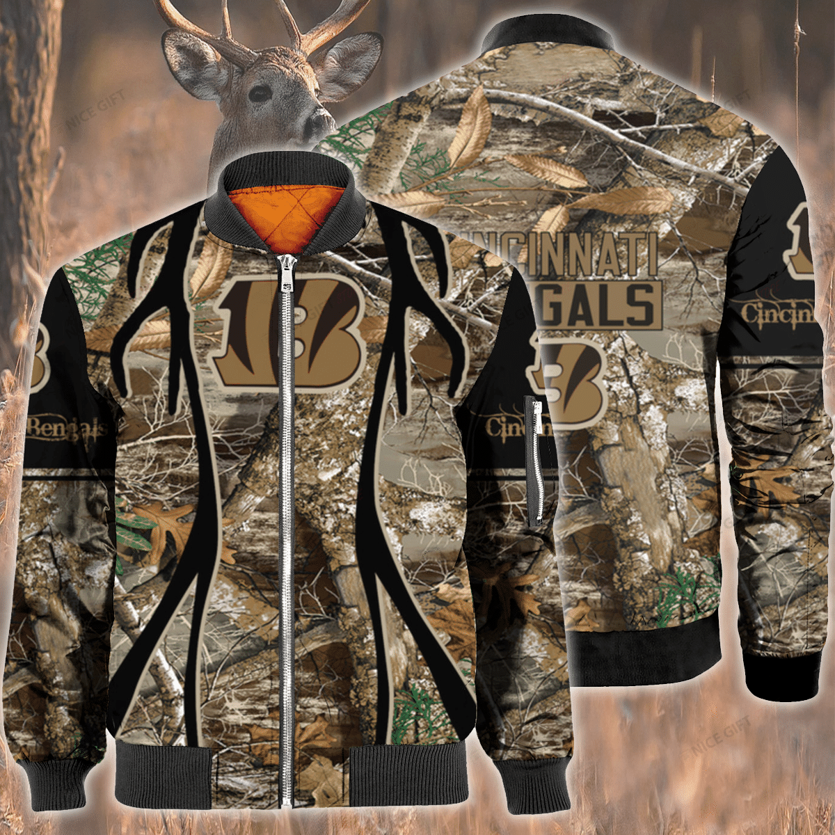 Nfl Cincinnati Bengals Hunting Bomber Jacket Nfl Cincinnati Bengals Hunting Bomber Jacket