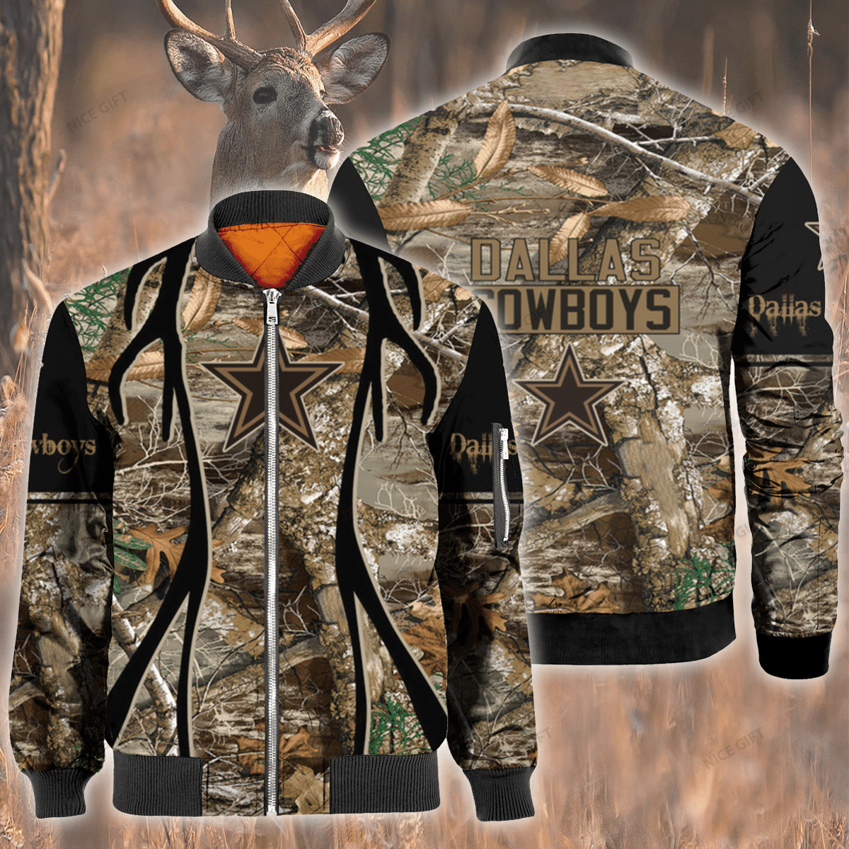 Nfl Dallas Cowboys Hunting Bomber Jacket Nfl Dallas Cowboys Hunting Bomber Jacket