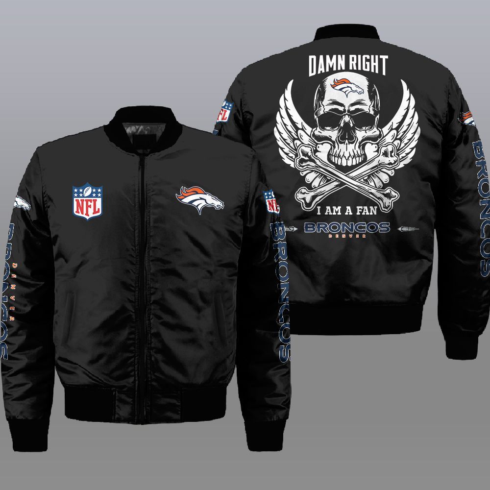 Nfl Denver Broncos Wings Skull 3D Bomber Jacket Nfl Denver Broncos Wings Skull 3D Bomber Jacket