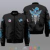 Nfl Detroit Lions Eagle Thin Line Flag Bomber Jacket