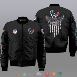 Nfl Houston Texans Eagle Thin Line Flag Bomber Jacket