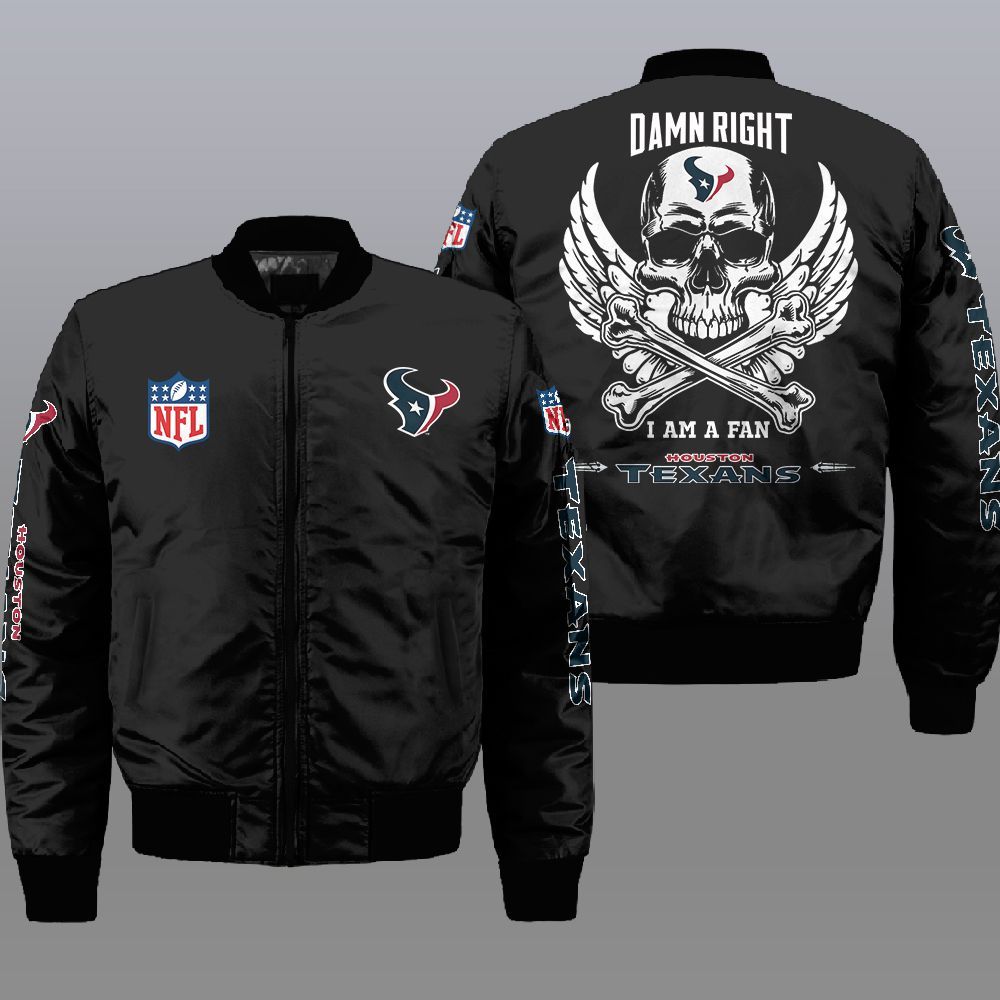 Nfl Houston Texans Wings Skull 3D Bomber Jacket Nfl Houston Texans Wings Skull 3D Bomber Jacket