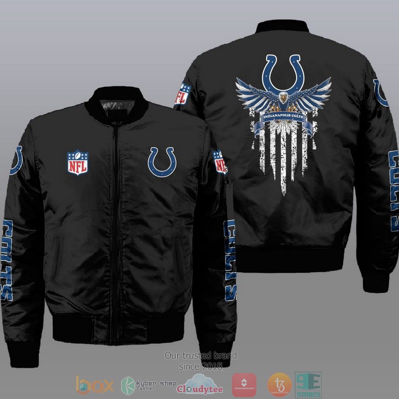 Nfl Indianapolis Colts Eagle Thin Line Flag Bomber Jacket Nfl Indianapolis Colts Eagle Thin Line Flag Bomber Jacket