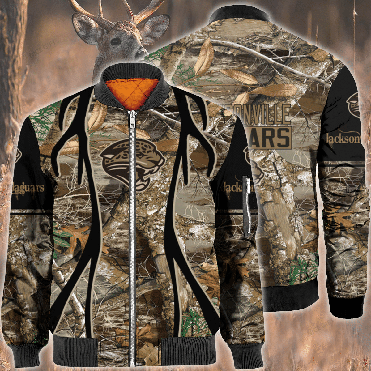 Nfl Jacksonville Jaguars Hunting Bomber Jacket Nfl Jacksonville Jaguars Hunting Bomber Jacket