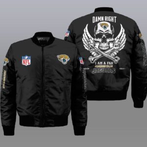 Nfl Jacksonville Jaguars Wings Skull 3D Bomber Jacket