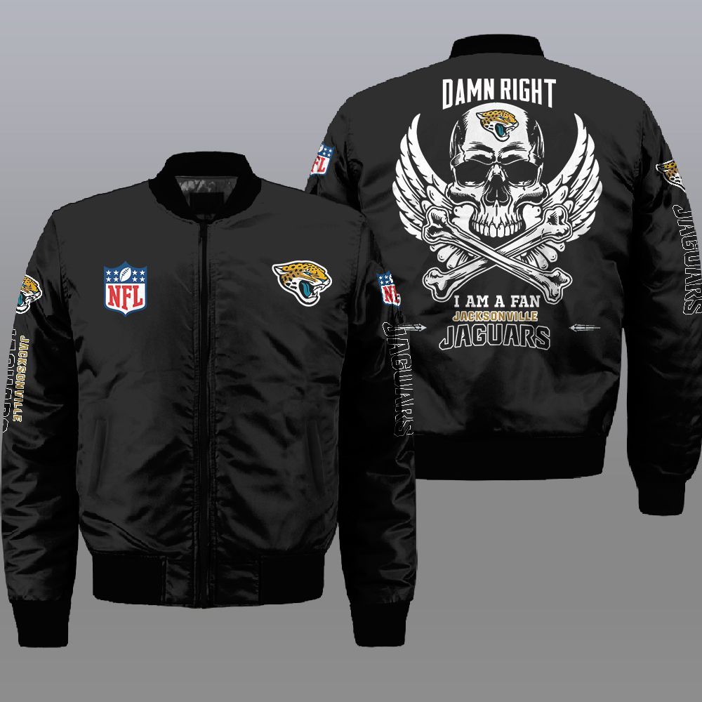Nfl Jacksonville Jaguars Wings Skull 3D Bomber Jacket Nfl Jacksonville Jaguars Wings Skull 3D Bomber Jacket