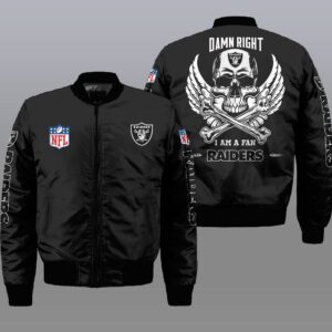 Nfl Las Vegas Raiders Wings Skull 3D Bomber Jacket