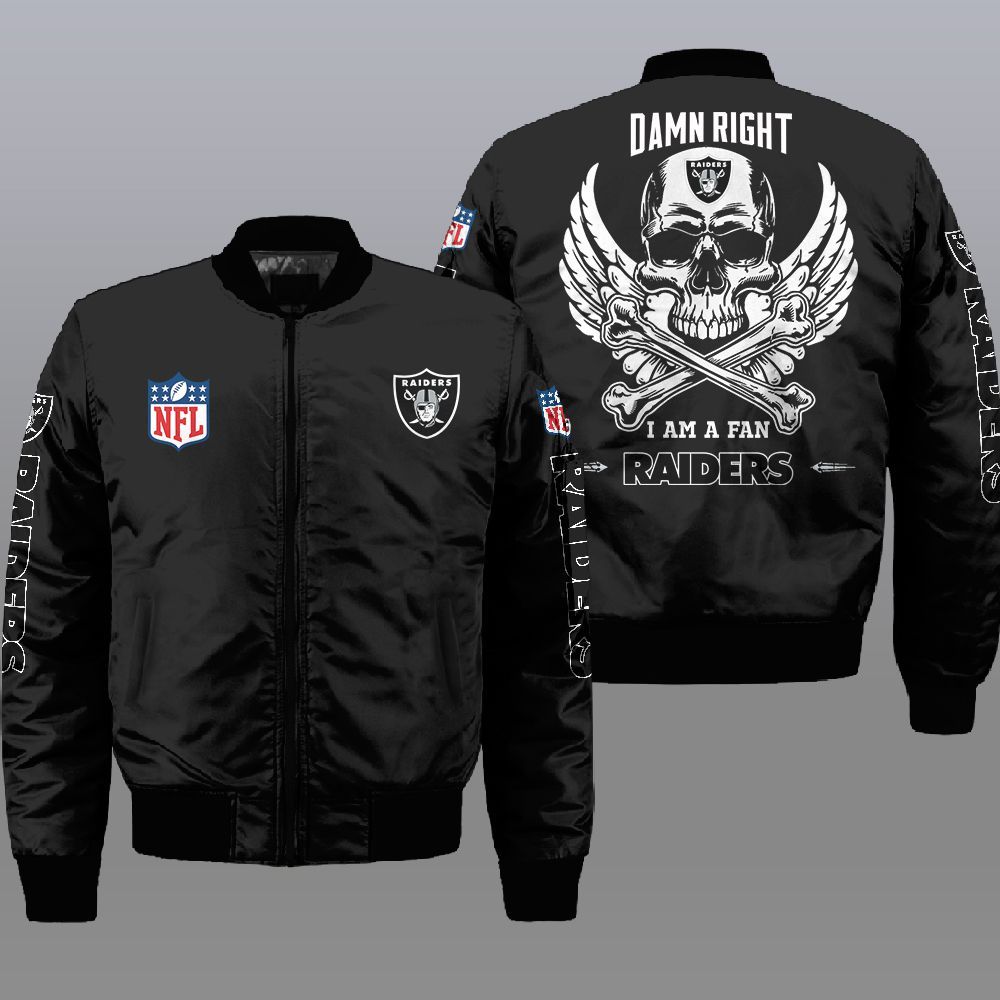 Nfl Las Vegas Raiders Wings Skull 3D Bomber Jacket Nfl Las Vegas Raiders Wings Skull 3D Bomber Jacket