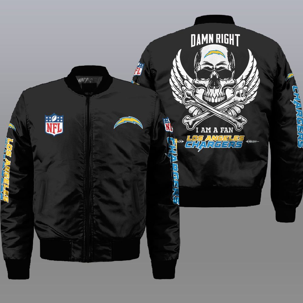 Nfl Los Angeles Chargers Wings Skull 3D Bomber Jacket Nfl Los Angeles Chargers Wings Skull 3D Bomber Jacket