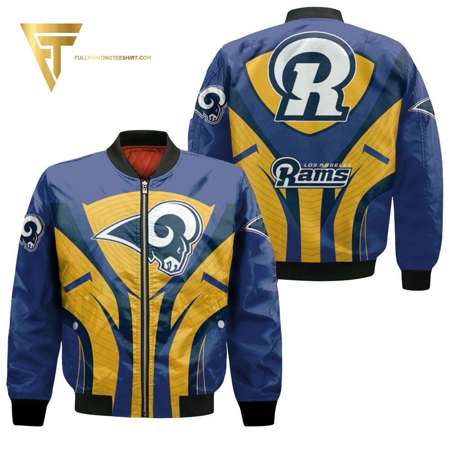 Nfl Los Angeles Rams Full Printing Bomber Jacket Nfl Los Angeles Rams Full Printing Bomber Jacket