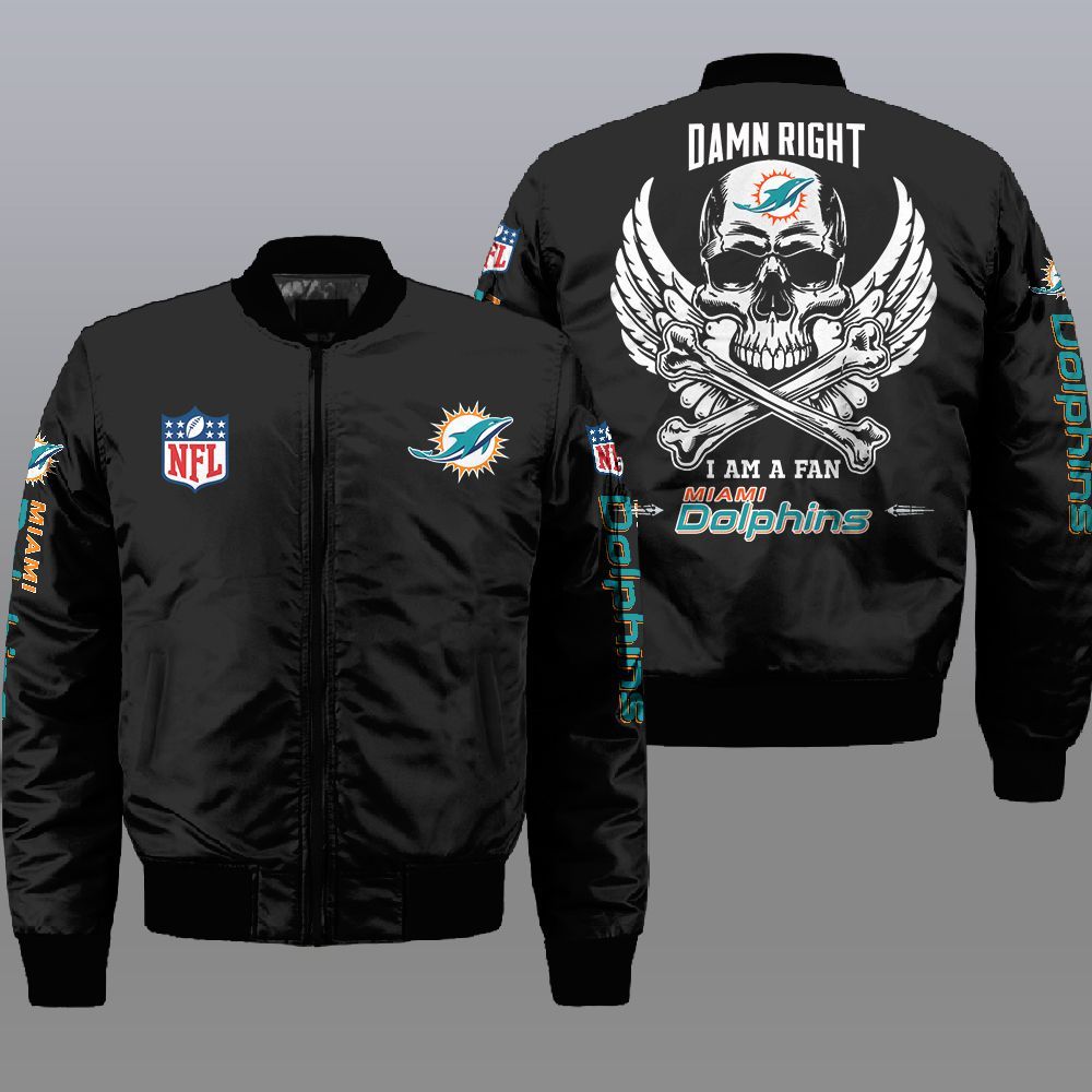 Nfl Miami Dolphins Wings Skull 3D Bomber Jacket Nfl Miami Dolphins Wings Skull 3D Bomber Jacket