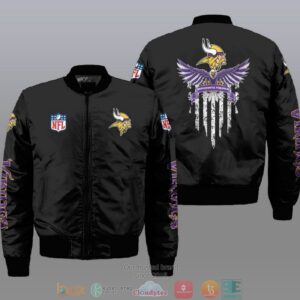 Nfl Minnesota Vikings Eagle Thin Line Flag Bomber Jacket