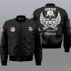 Nfl Minnesota Vikings Wings Skull 3D Bomber Jacket