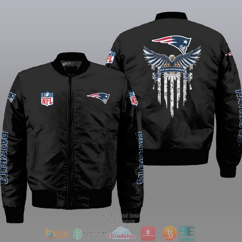 Nfl New England Patriots Eagle Thin Line Flag Bomber Jacket Nfl New England Patriots Eagle Thin Line Flag Bomber Jacket