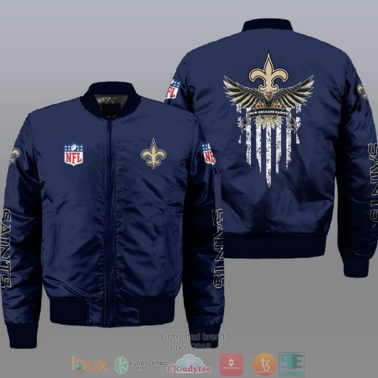 Nfl-New-Orleans-Saint-Eagle-Thin-Line-Flag-Bomber-Jacket-1
