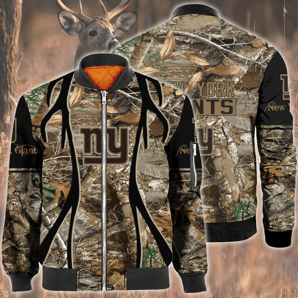 Nfl New York Giants Hunting Bomber Jacket Nfl New York Giants Hunting Bomber Jacket