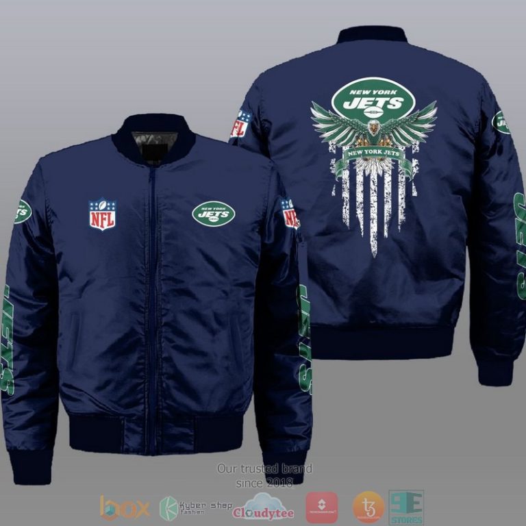 Nfl-New-York-Jets-Eagle-Thin-Line-Flag-Bomber-Jacket-1