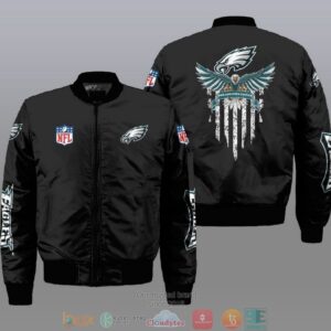 Nfl Philadelphia Eagles Eagle Thin Line Flag Bomber Jacket
