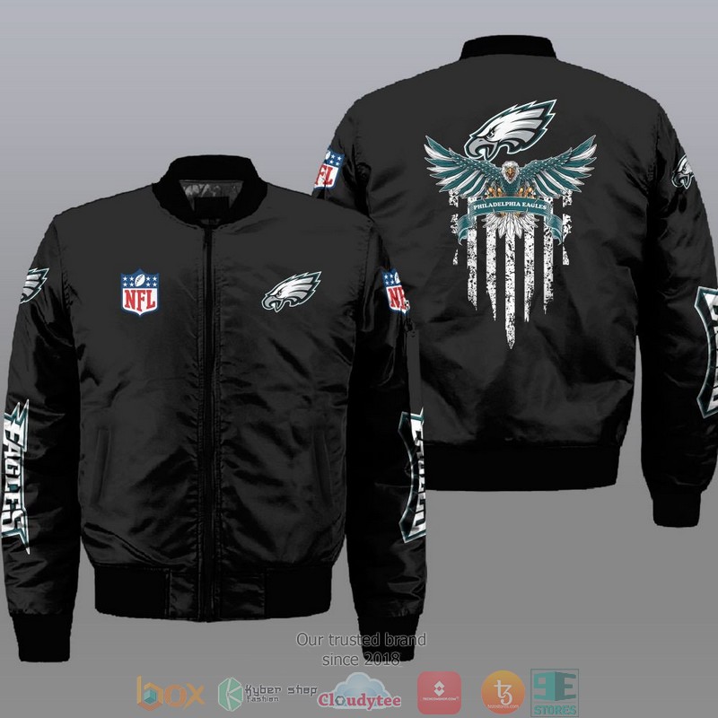 Nfl Philadelphia Eagles Eagle Thin Line Flag Bomber Jacket Nfl Philadelphia Eagles Eagle Thin Line Flag Bomber Jacket