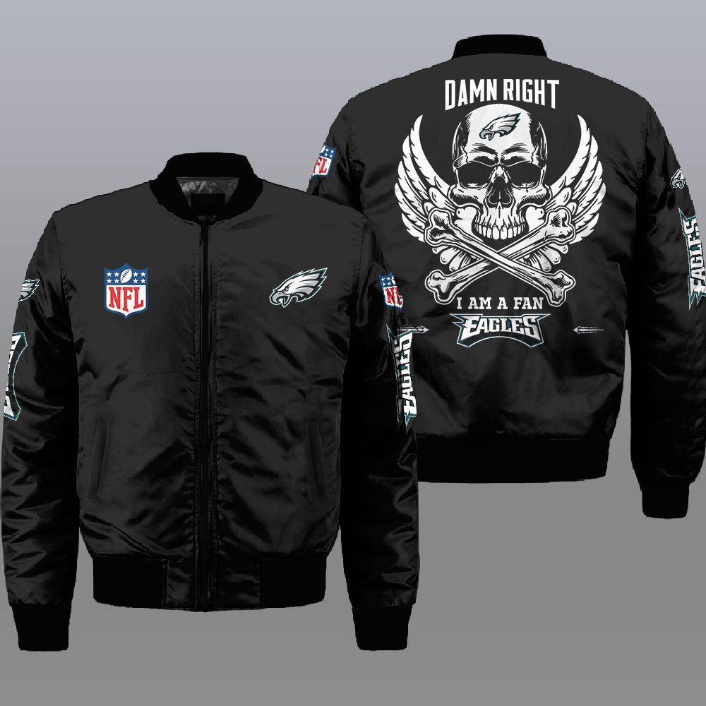 Nfl Philadelphia Eagles Wings Skull 3D Bomber Jacket Nfl Philadelphia Eagles Wings Skull 3D Bomber Jacket