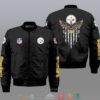 Nfl Pittsburgh Steelers Eagle Thin Line Flag Bomber Jacket
