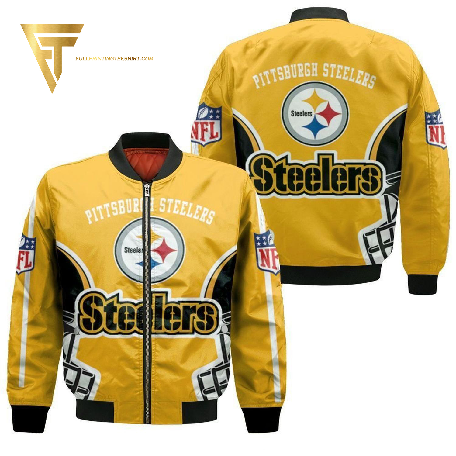 Nfl Pittsburgh Steelers Full Print Bomber Jacket Nfl Pittsburgh Steelers Full Print Bomber Jacket