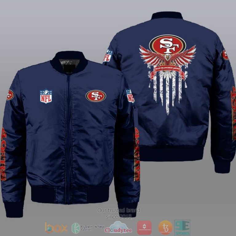 Nfl-San-Francisco-49Ers-Eagle-Thin-Line-Flag-Bomber-Jacket-1