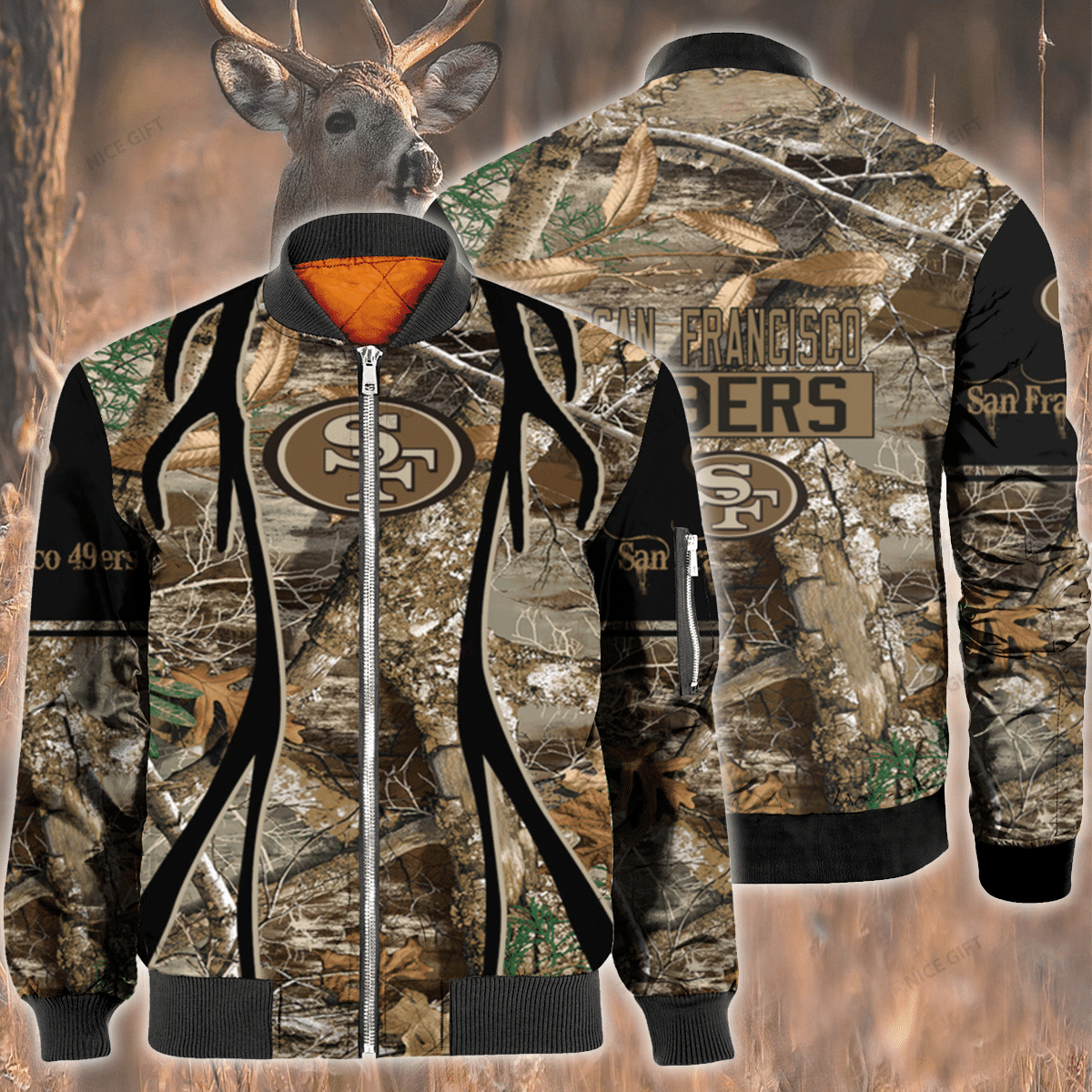 Nfl San Francisco 49Ers Hunting Bomber Jacket Nfl San Francisco 49Ers Hunting Bomber Jacket