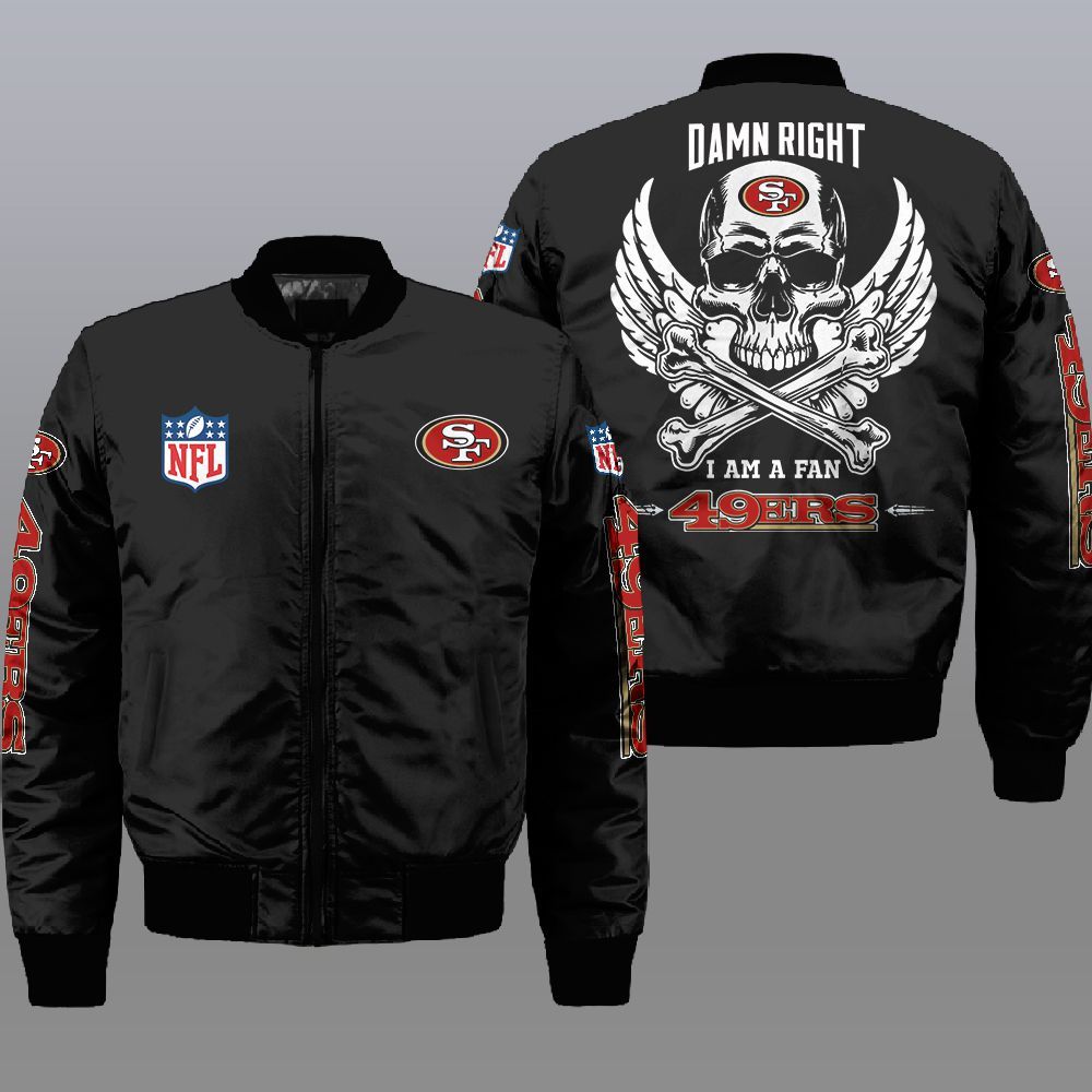 Nfl San Francisco 49Ers Wings Skull 3D Bomber Jacket Nfl San Francisco 49Ers Wings Skull 3D Bomber Jacket