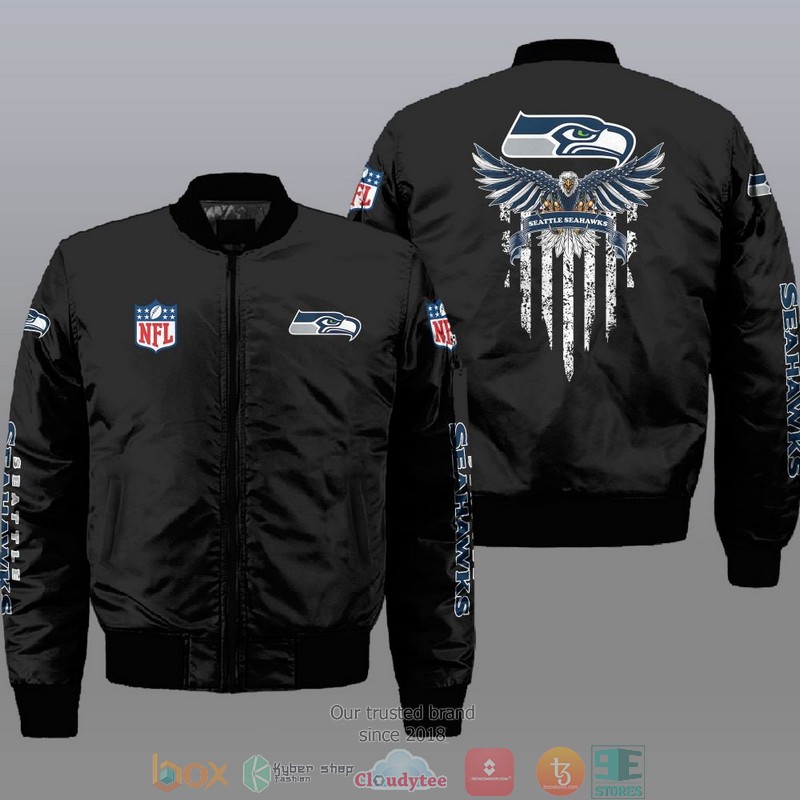 Nfl Seattle Seahawks Eagle Thin Line Flag Bomber Jacket Nfl Seattle Seahawks Eagle Thin Line Flag Bomber Jacket