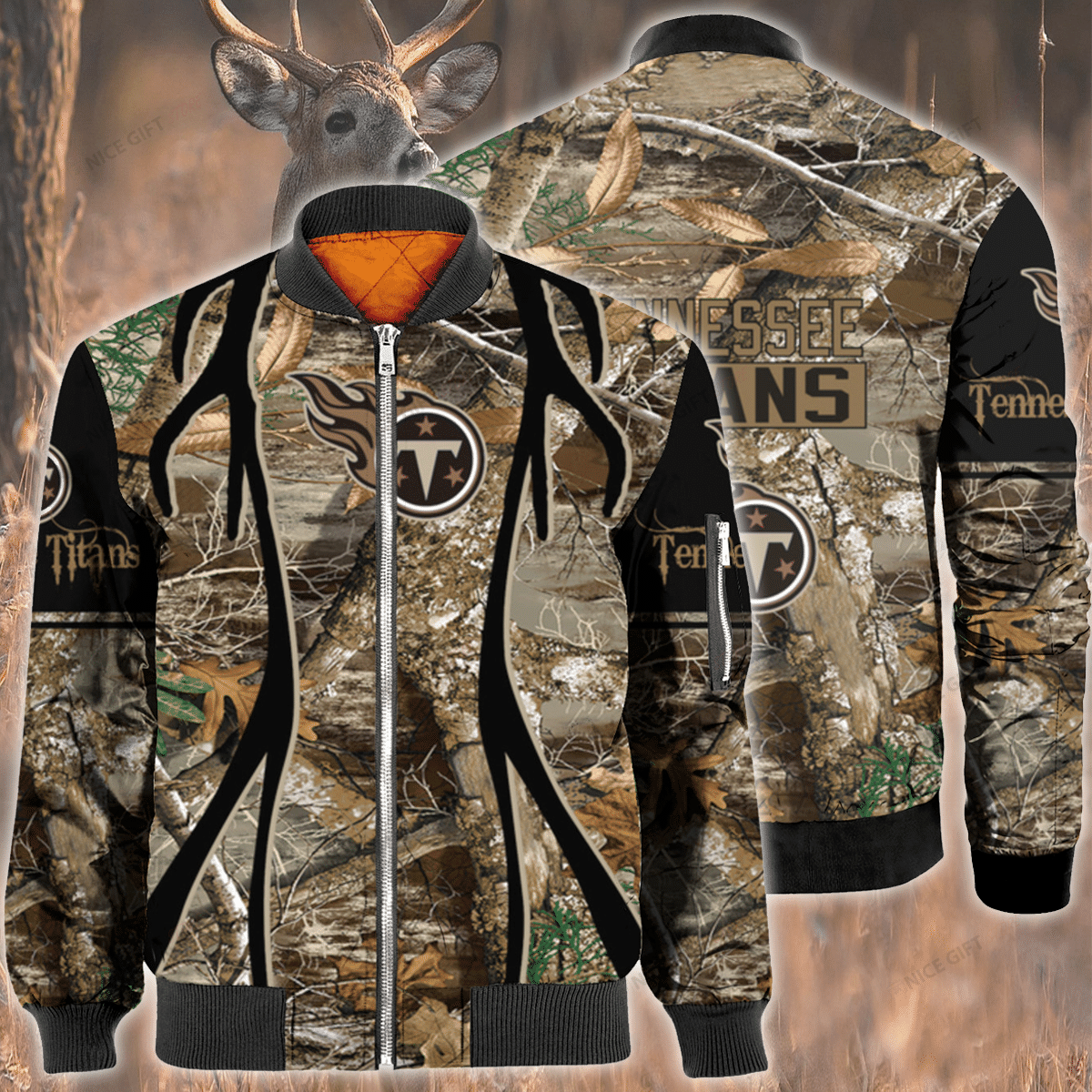 Nfl Tennessee Titans Hunting Bomber Jacket Nfl Tennessee Titans Hunting Bomber Jacket