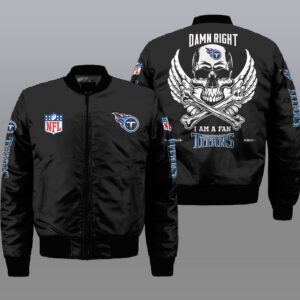 Nfl Tennessee Titans Wings Skull 3D Bomber Jacket